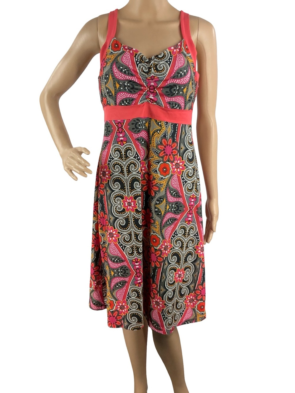 prAna Amaya Athletic Dress Coral Malibu Multicolor Size M Outdoor Travel Casual